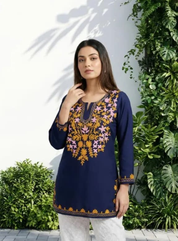 Royal Aura Embroidered Rayon Kurti