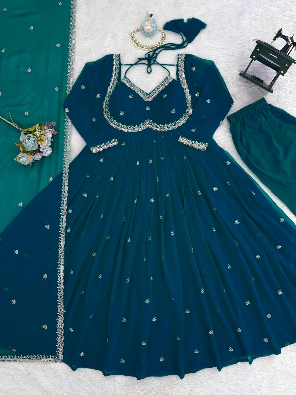 Blue Stylish And Designer Anarkali Set