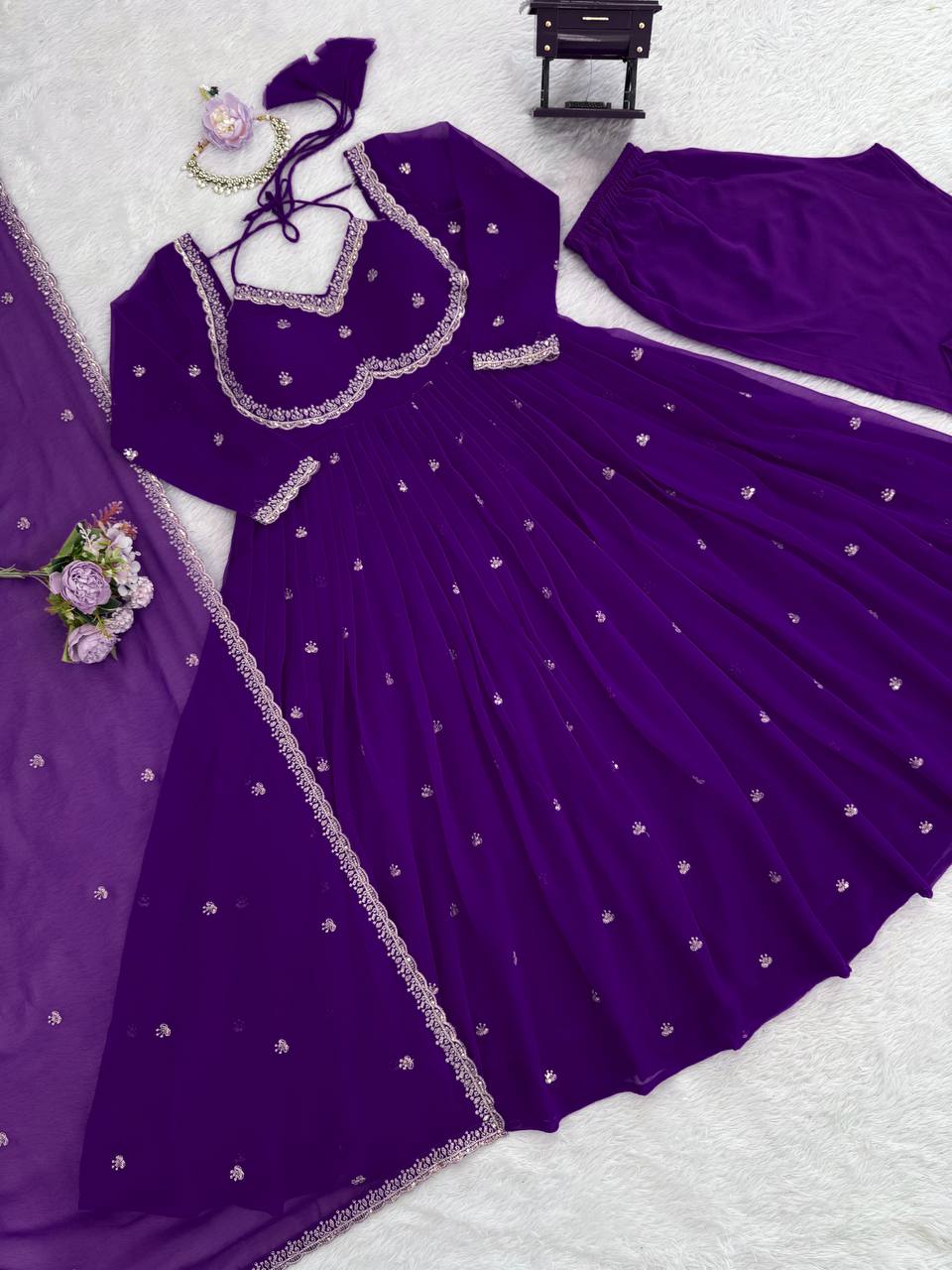 Purple Stylish And Designer Anarkali Set