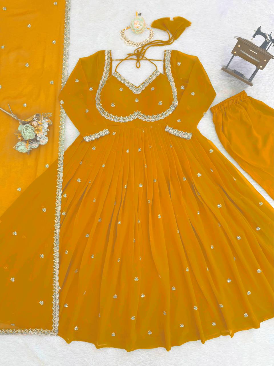 Yellow Stylish And Designer Anarkali Set