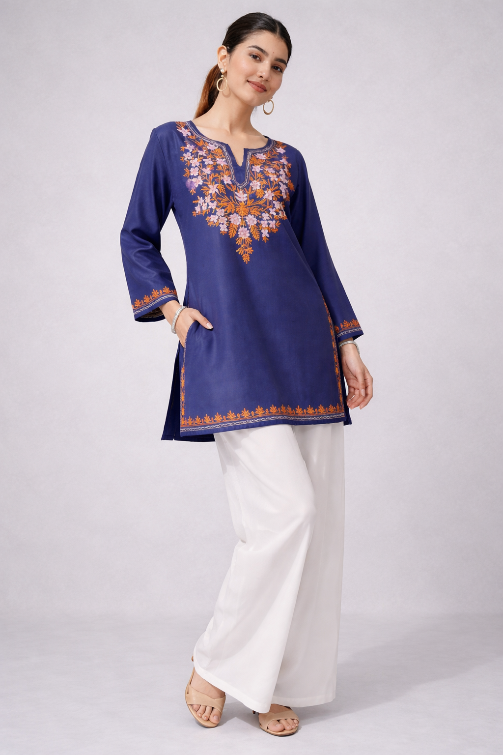 Royal Aura Embroidered Rayon Kurti