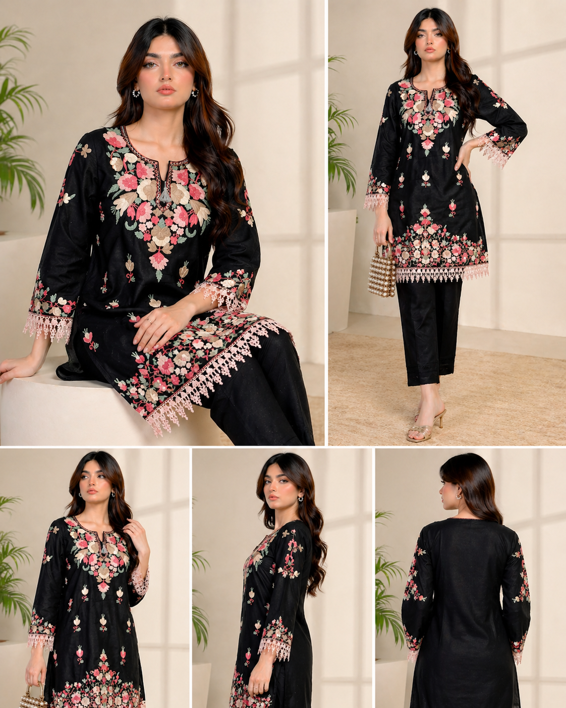 Elegance Embroidered Rayon Kurta Set