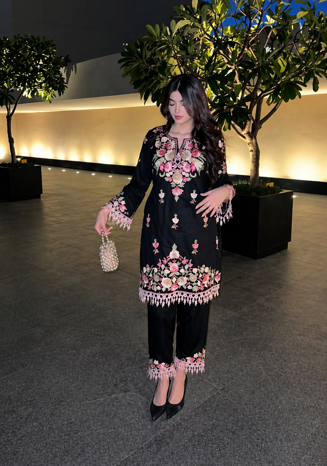 Elegance Embroidered Rayon Kurta Set