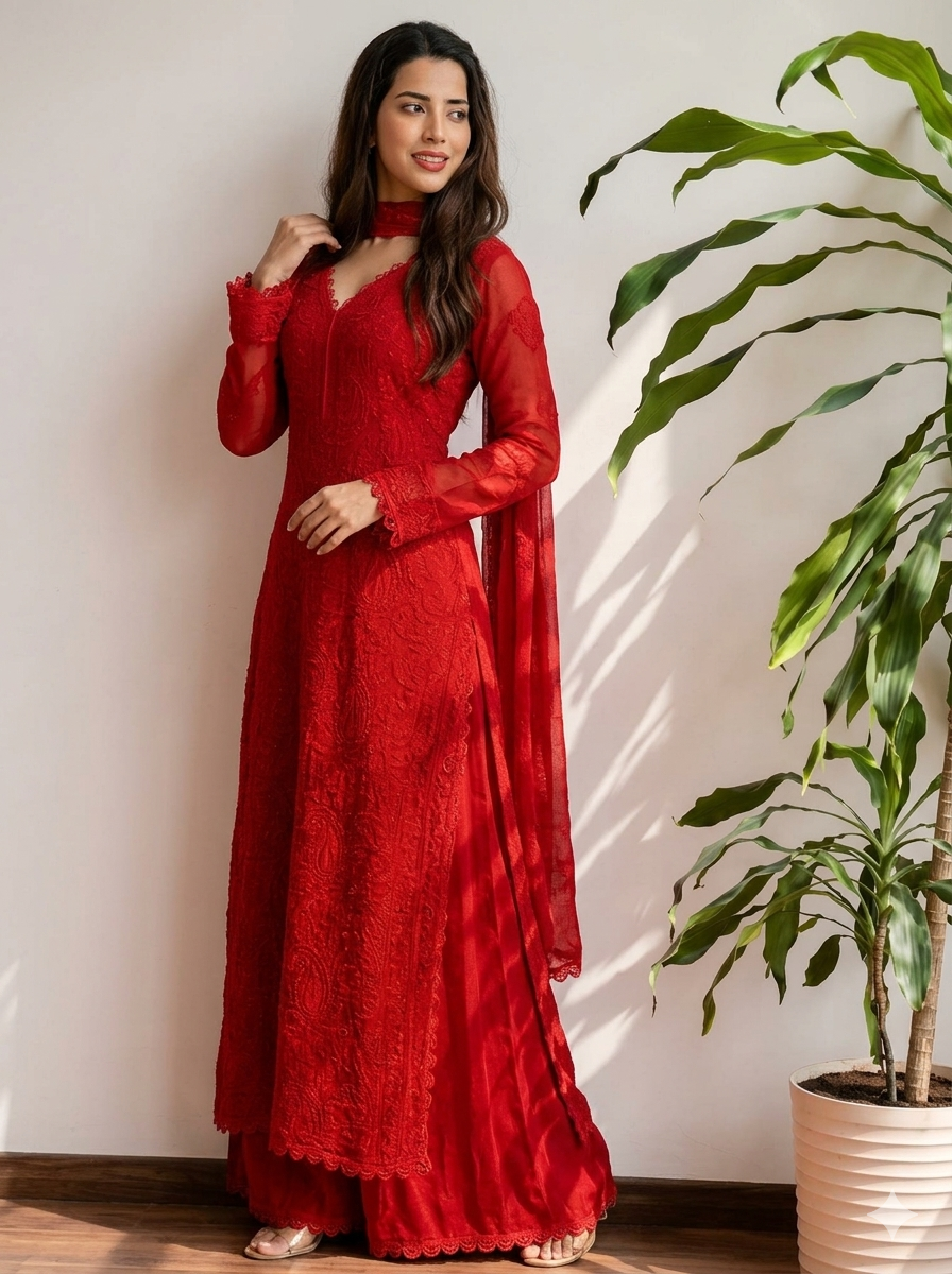 Ruby Bloom Georgette Palazzo Set