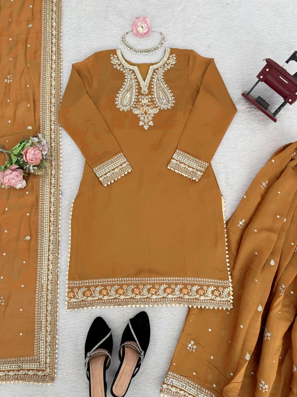 Premium Designer Chanderi Suit