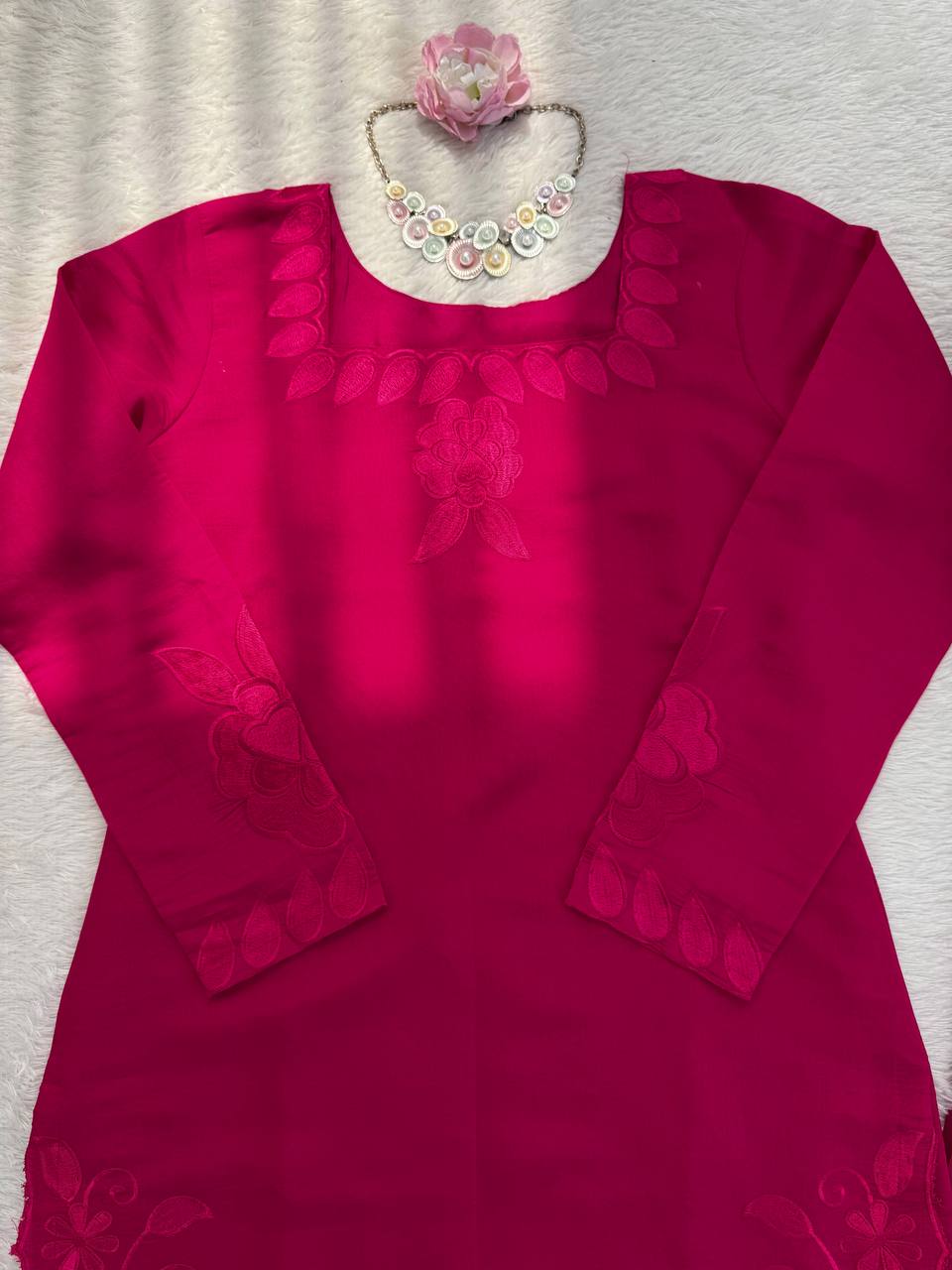 Elegance Roman Plazo Set with Organza Dupatta – Premium Festive Wear