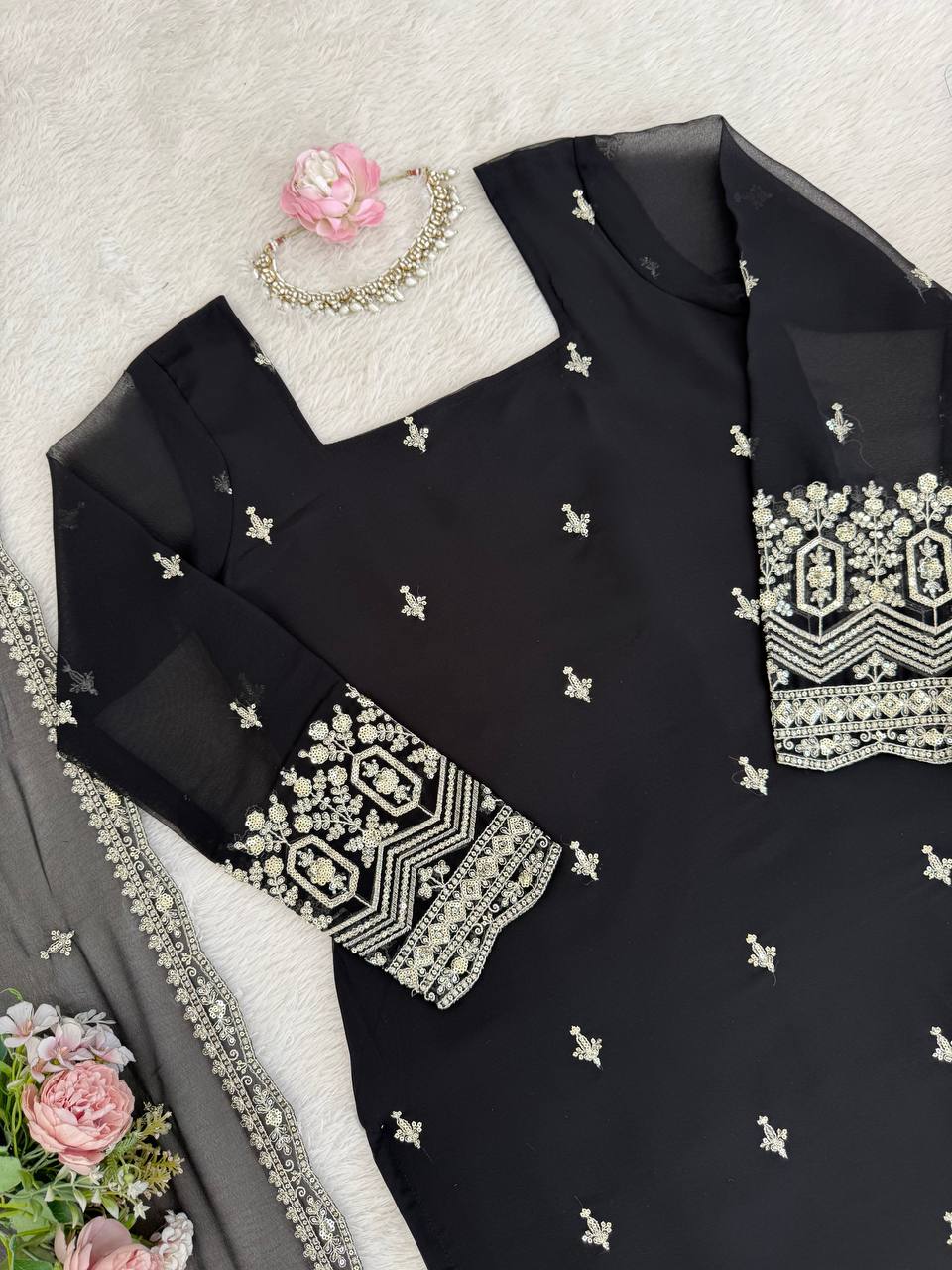 Black Designer And Classy Suit Set