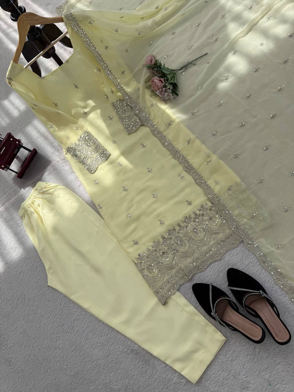 Yellow Designer And Classy Suit Set