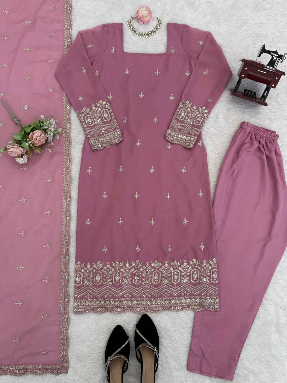 Pink Designer And Classy Suit Set