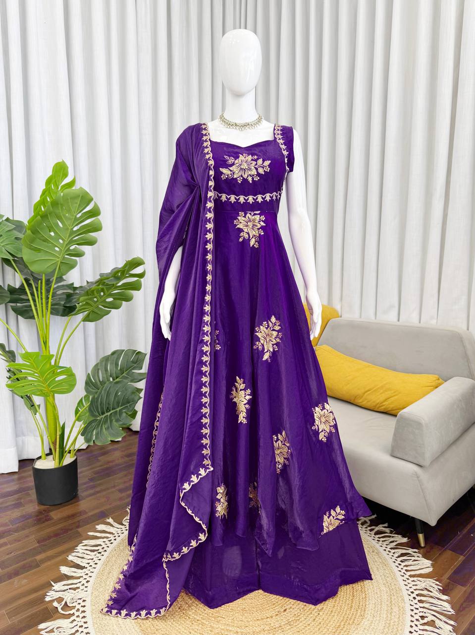 Purple Wedding Special Collection Silk Set