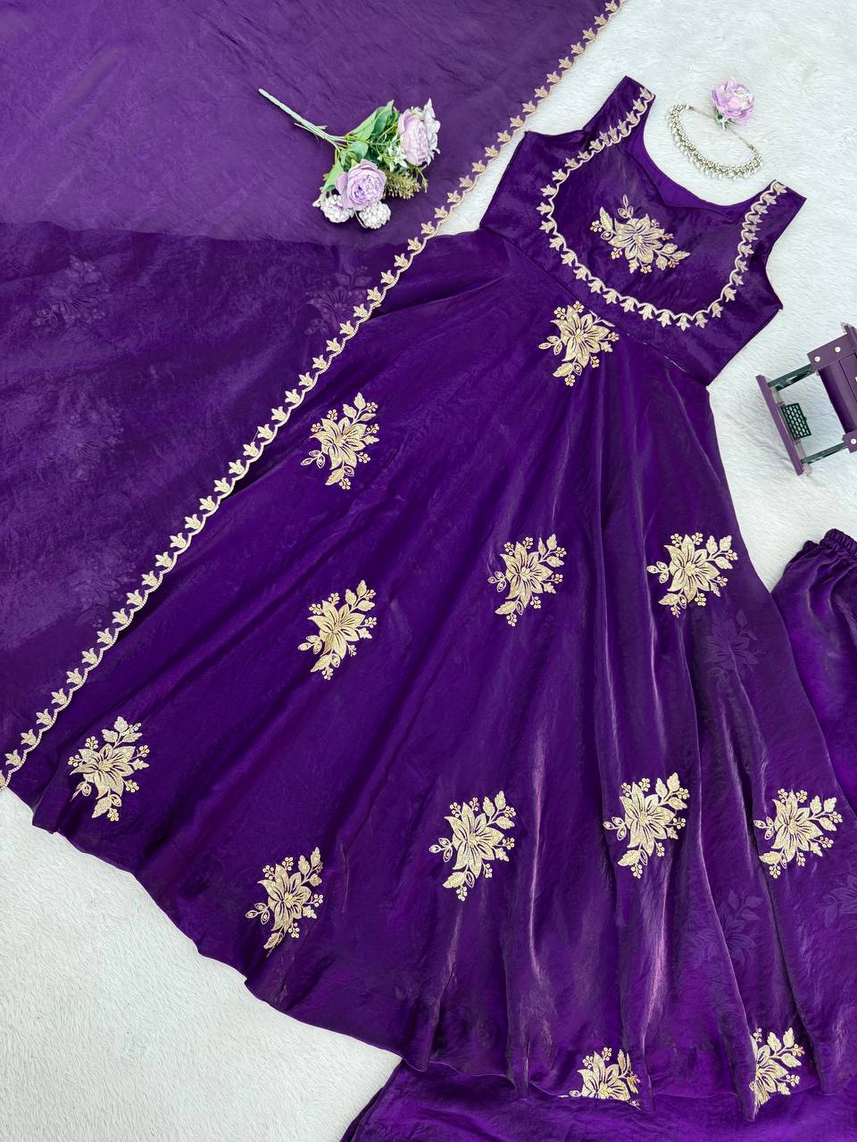 Purple Wedding Special Collection Silk Set