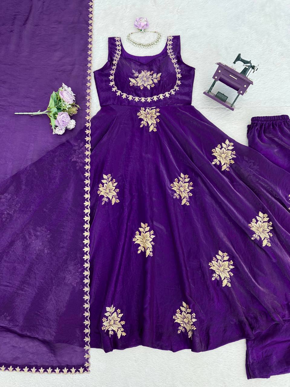 Purple Wedding Special Collection Silk Set
