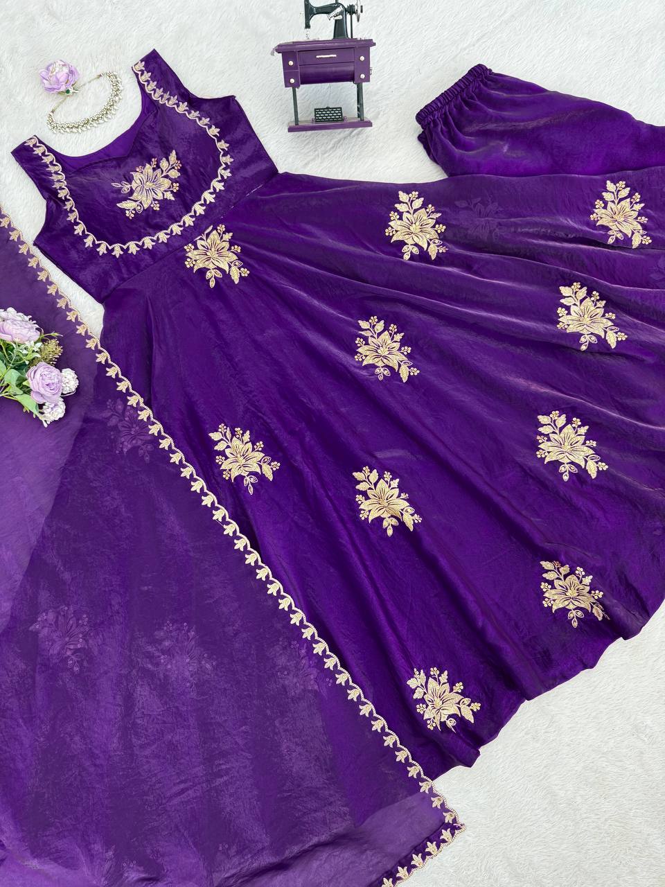 Purple Wedding Special Collection Silk Set