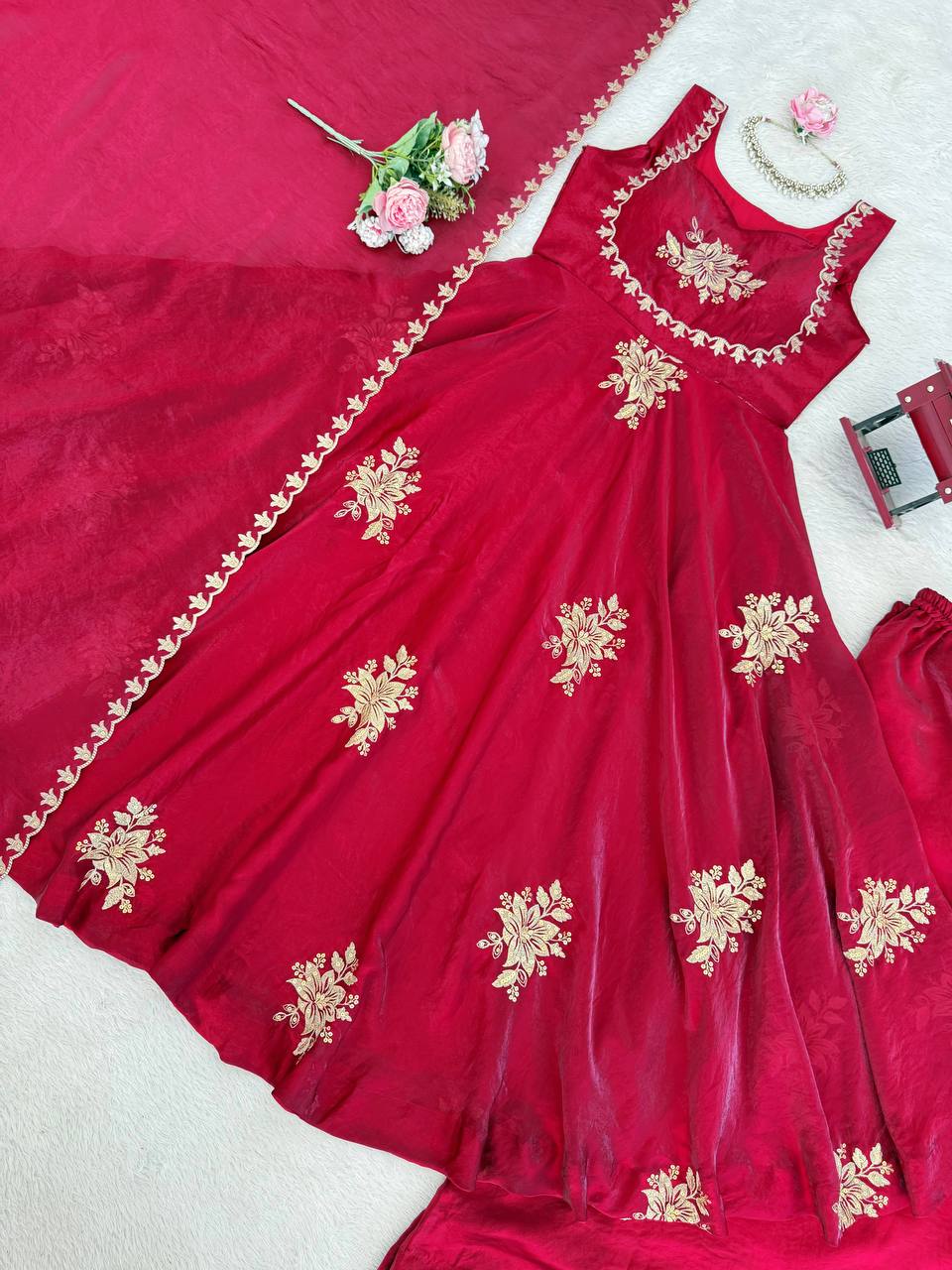 Red Wedding Special Collection Silk Set