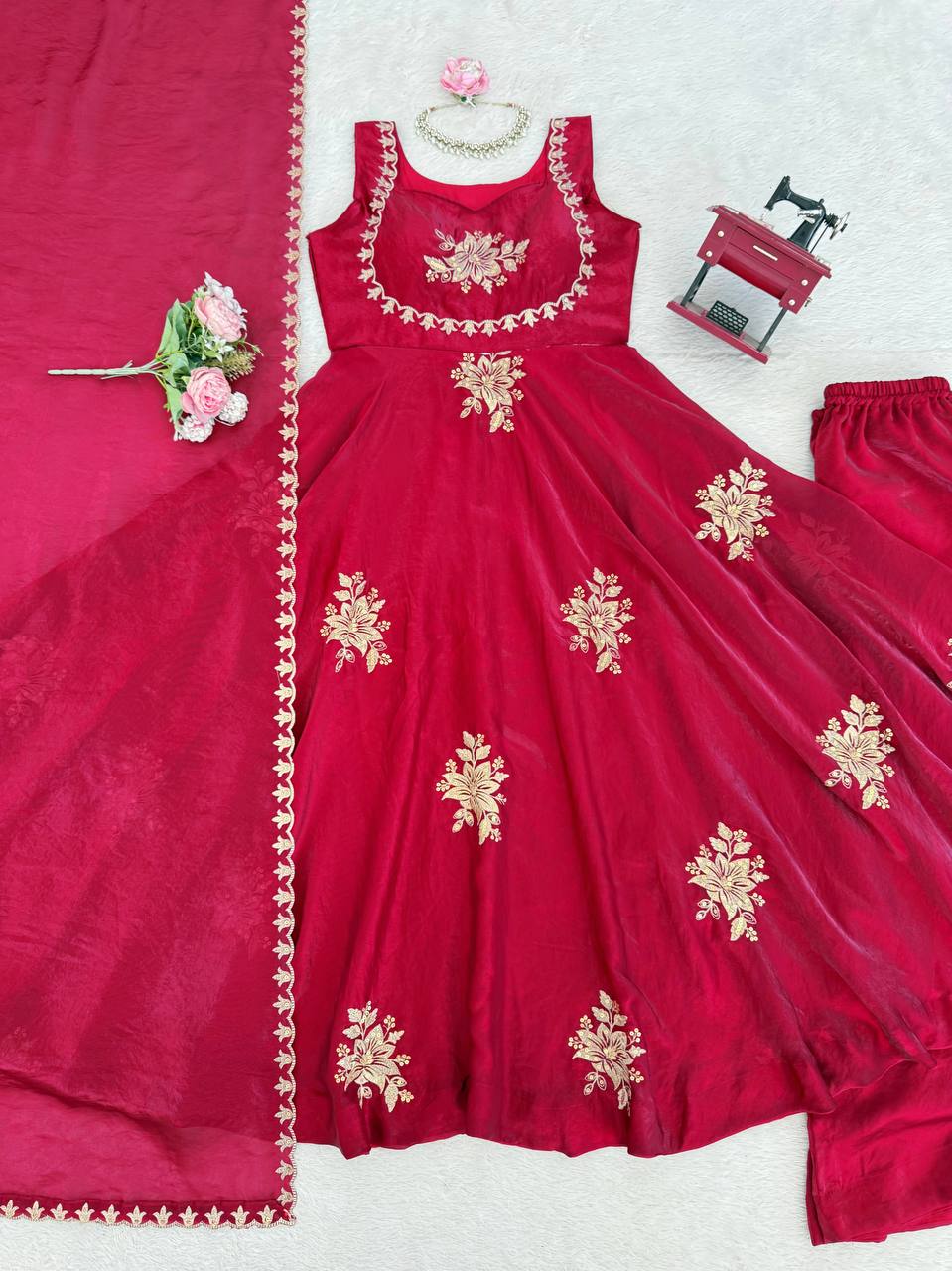 Red Wedding Special Collection Silk Set
