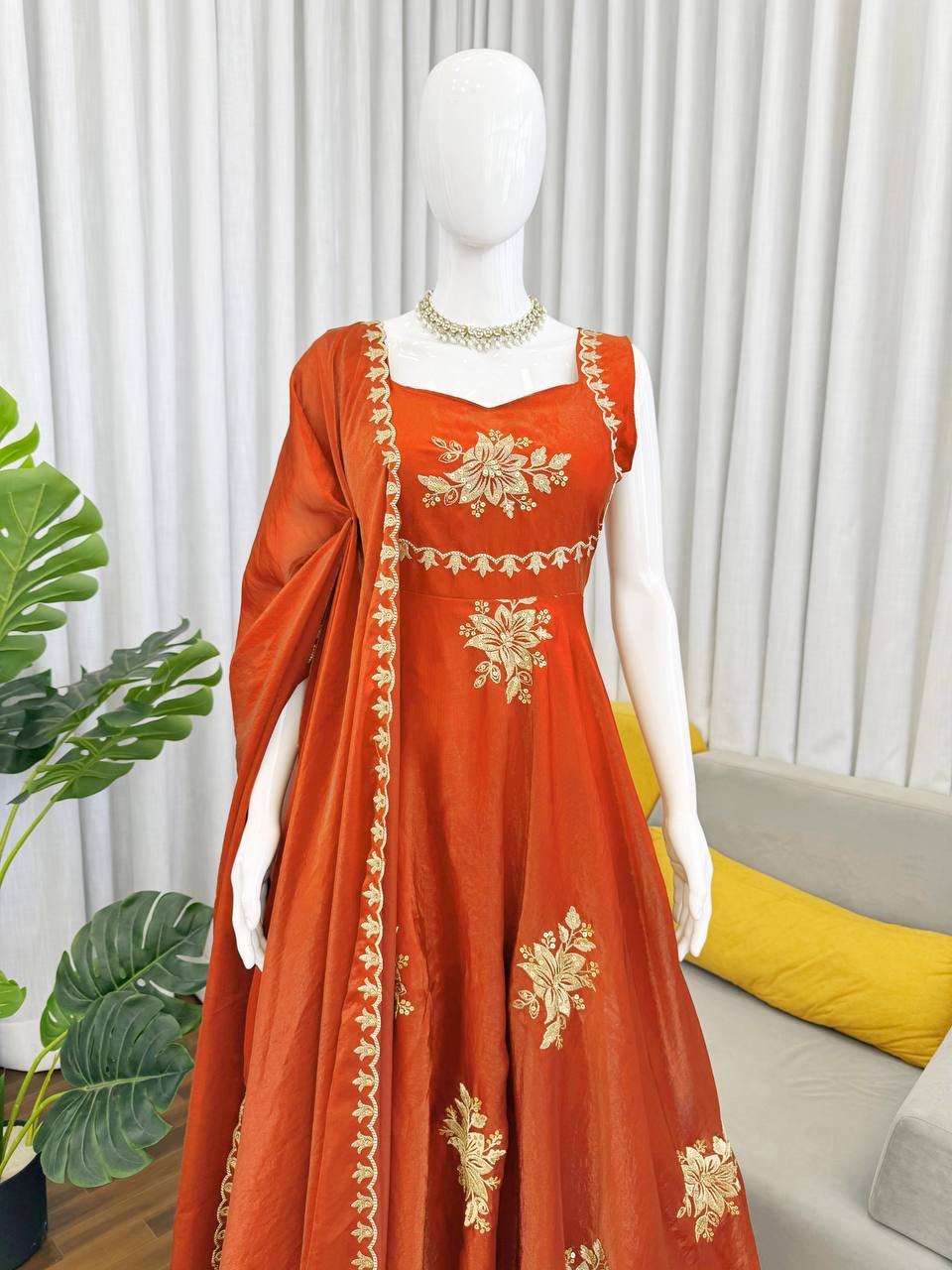 Orange Wedding Special Collection Silk Set