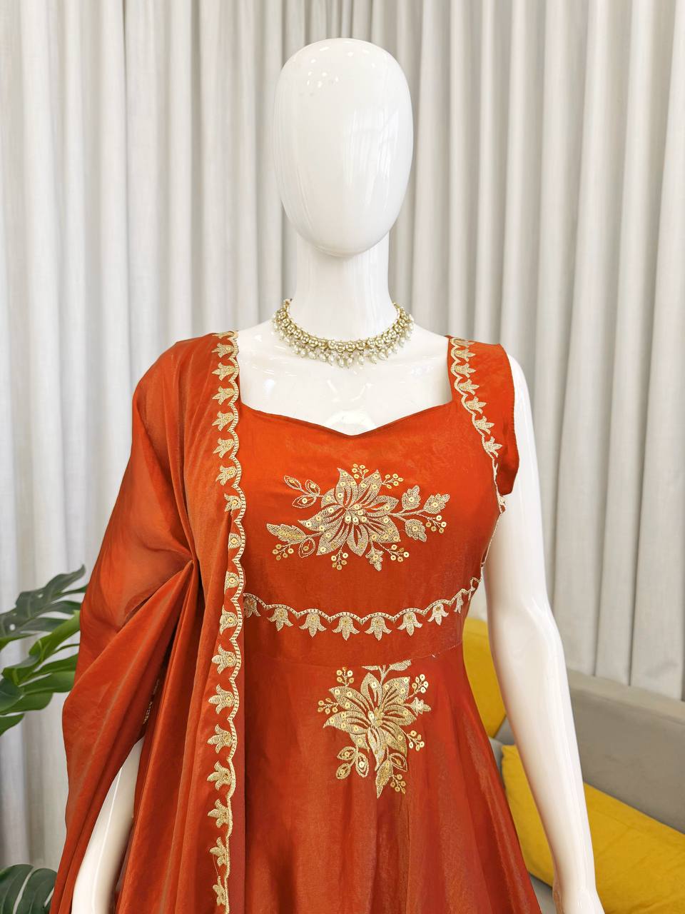 Orange Wedding Special Collection Silk Set