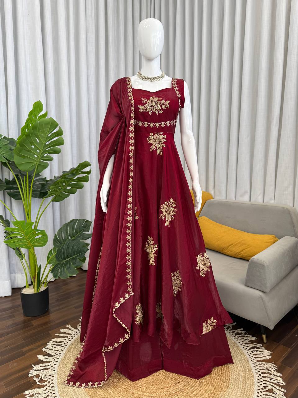 Marron Wedding Special Collection Silk Set