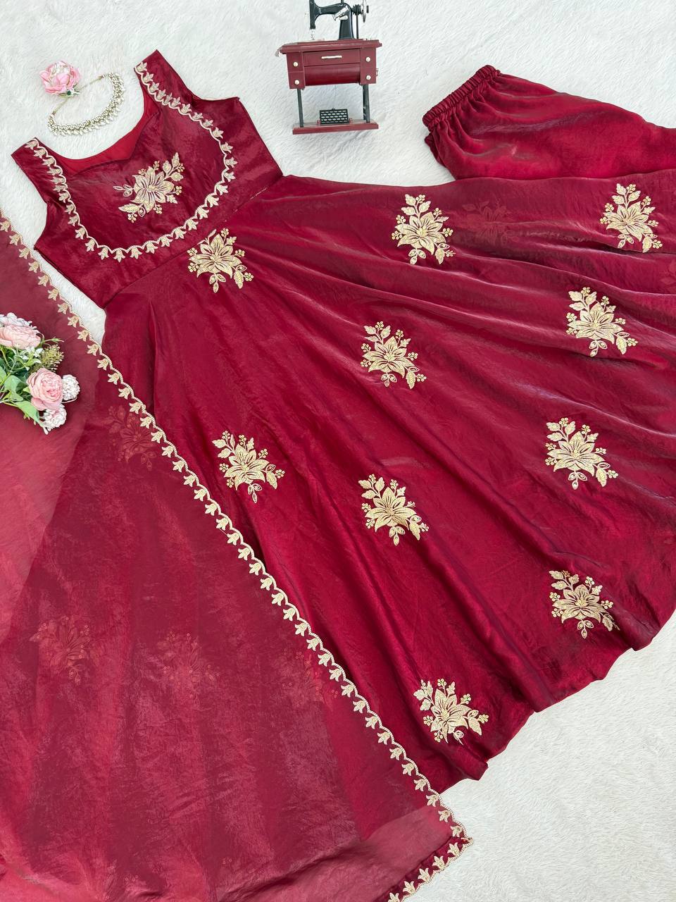 Marron Wedding Special Collection Silk Set