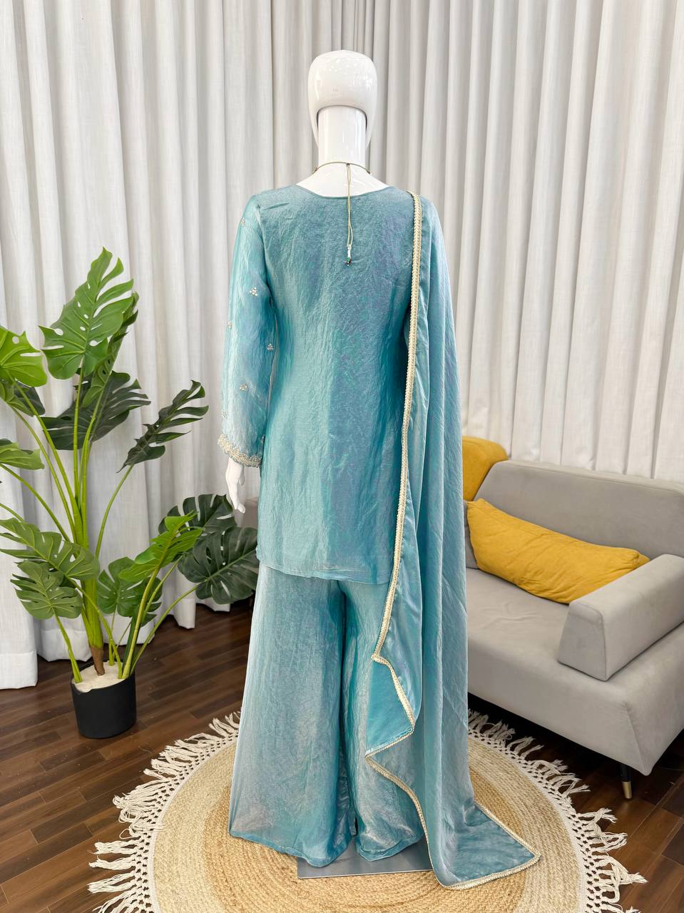 Silk Plazo Set with Designer Dupatta