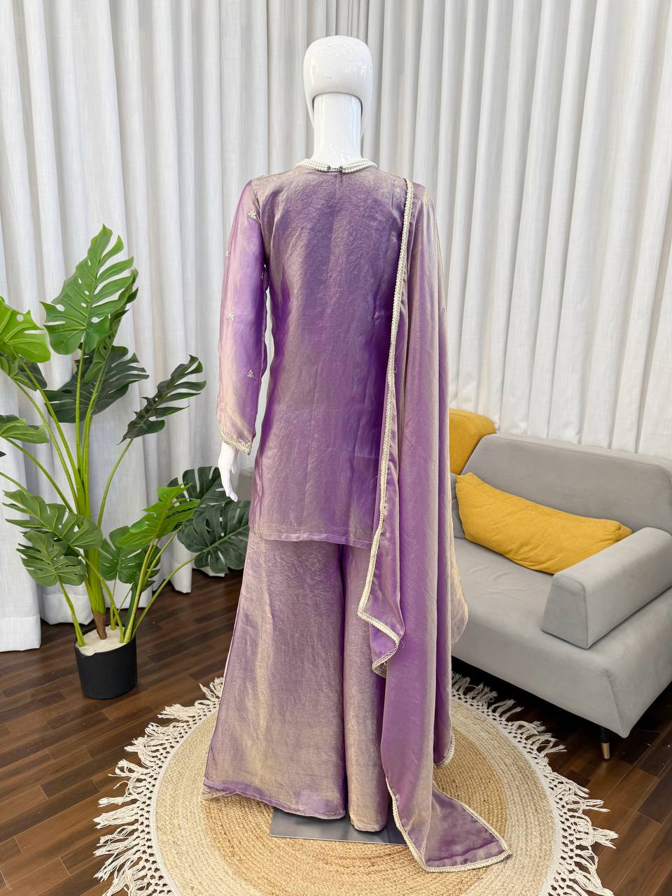 Silk Plazo Set with Designer Dupatta