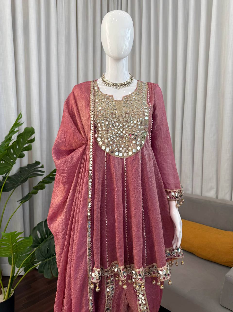 Premium Gold Crush Festive Wear Dhoti Set