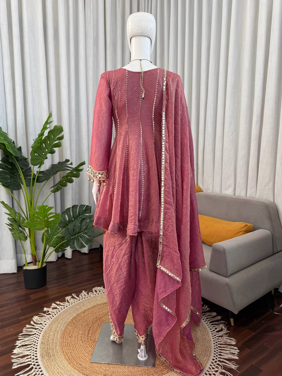 Premium Gold Crush Festive Wear Dhoti Set
