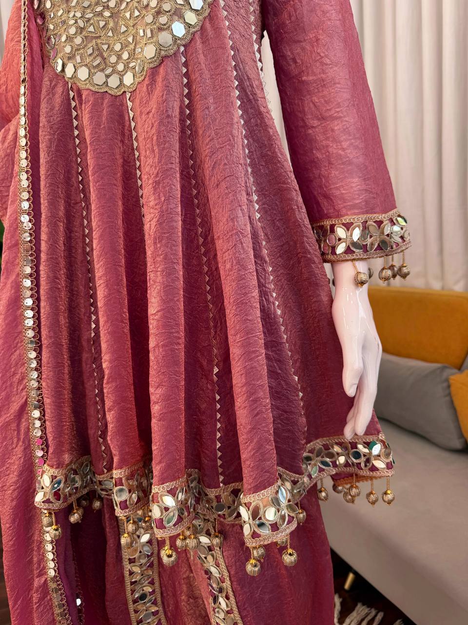 Premium Gold Crush Festive Wear Dhoti Set